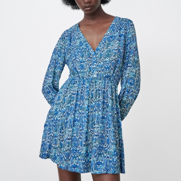 ZARA LEOPARD PRINT MINI DRESS - Picture 1 of 4